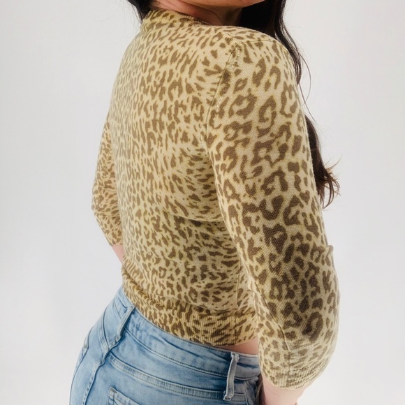 J. Crew Leopard Print Cropped Cardigan S - Picture 4 of 8